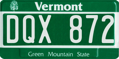 VT license plate DQX872