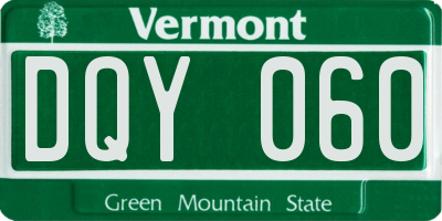 VT license plate DQY060
