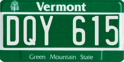 VT license plate DQY615