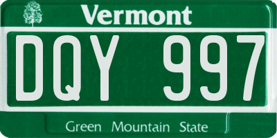 VT license plate DQY997