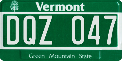 VT license plate DQZ047