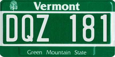 VT license plate DQZ181
