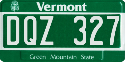 VT license plate DQZ327