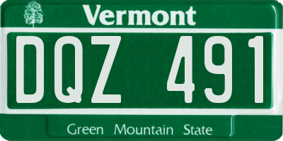 VT license plate DQZ491