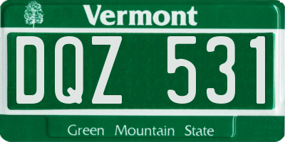 VT license plate DQZ531