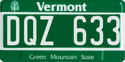 VT license plate DQZ633