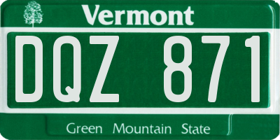 VT license plate DQZ871
