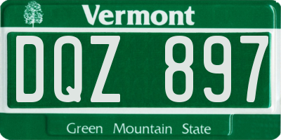 VT license plate DQZ897