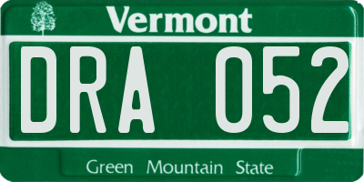 VT license plate DRA052