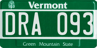 VT license plate DRA093