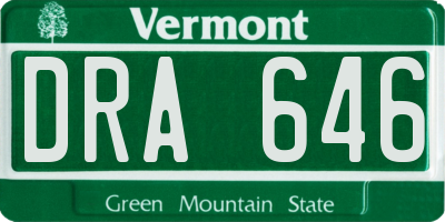 VT license plate DRA646