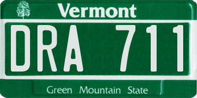 VT license plate DRA711