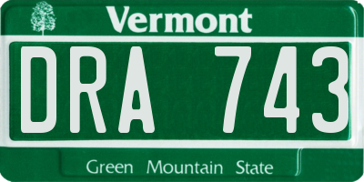 VT license plate DRA743