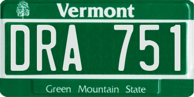 VT license plate DRA751