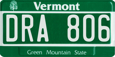 VT license plate DRA806