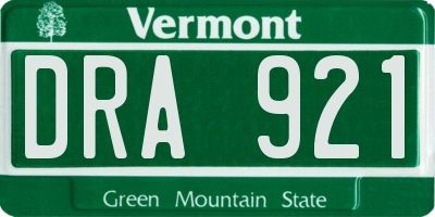 VT license plate DRA921