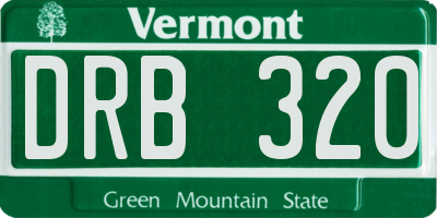 VT license plate DRB320