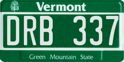 VT license plate DRB337