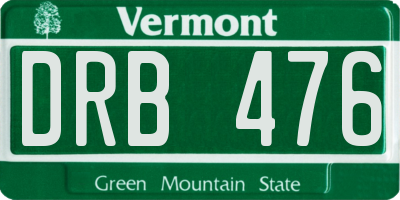 VT license plate DRB476