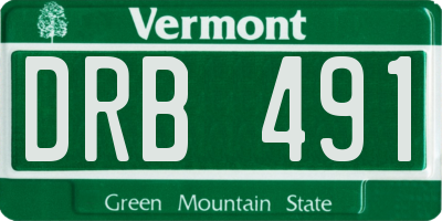 VT license plate DRB491