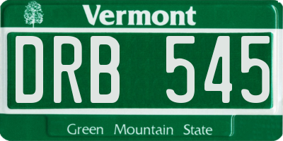 VT license plate DRB545