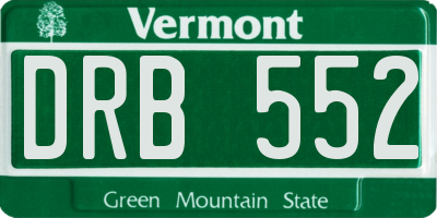 VT license plate DRB552