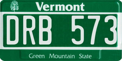 VT license plate DRB573