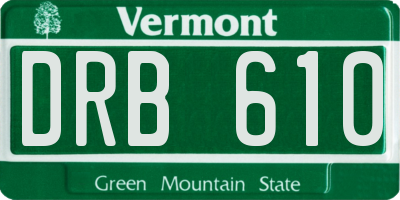 VT license plate DRB610