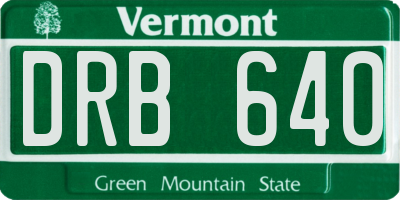 VT license plate DRB640