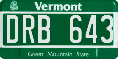 VT license plate DRB643
