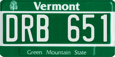 VT license plate DRB651