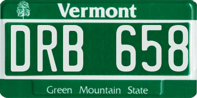 VT license plate DRB658