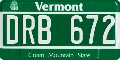 VT license plate DRB672