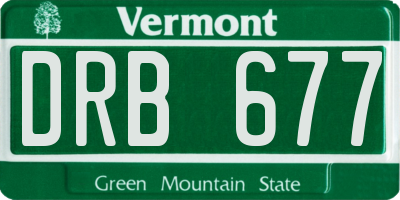 VT license plate DRB677