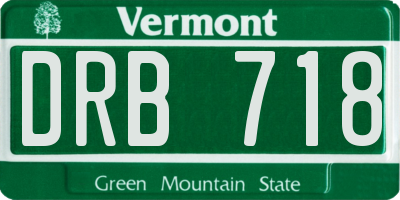 VT license plate DRB718