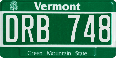VT license plate DRB748