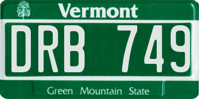 VT license plate DRB749