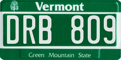 VT license plate DRB809