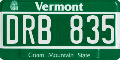 VT license plate DRB835
