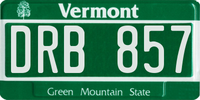 VT license plate DRB857