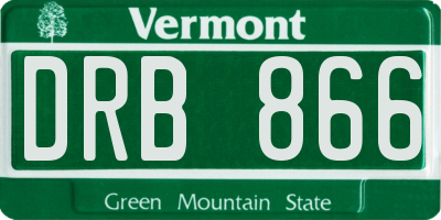 VT license plate DRB866