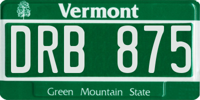 VT license plate DRB875