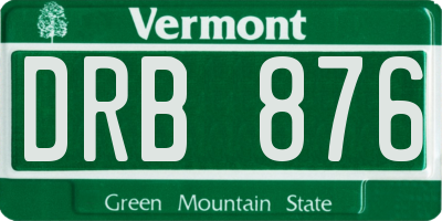 VT license plate DRB876
