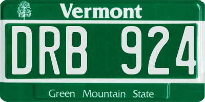 VT license plate DRB924