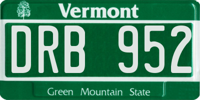 VT license plate DRB952