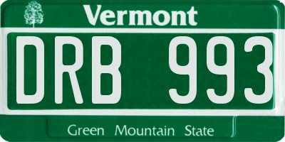 VT license plate DRB993