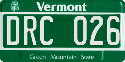 VT license plate DRC026
