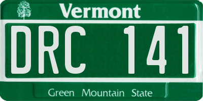 VT license plate DRC141
