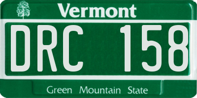 VT license plate DRC158