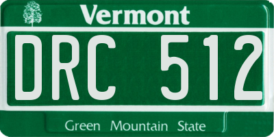 VT license plate DRC512